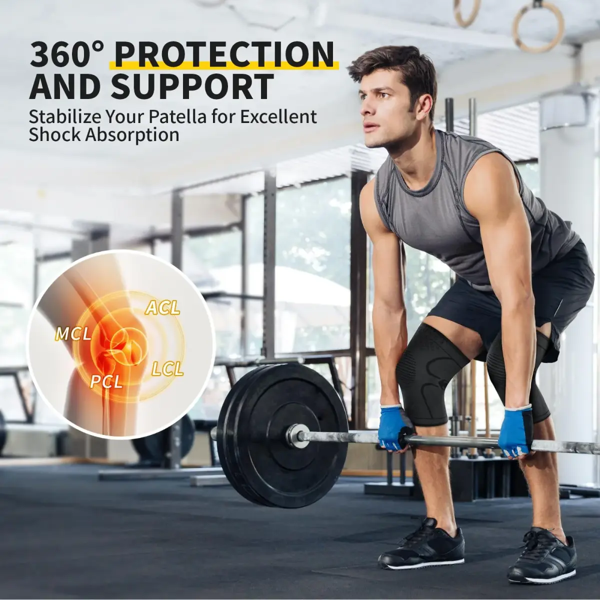 CAMBIVO Knee Brace Compression Sleeve Medium | FDA Approved Orthopedic Brace for Pain Relief & Sports - view 6