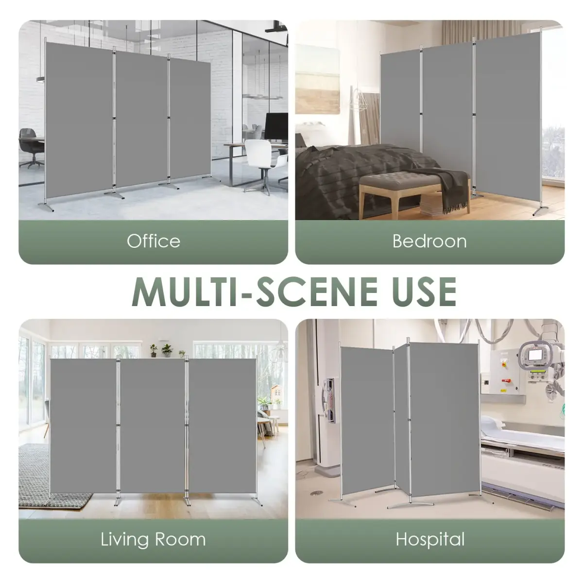 RANTILA 3 Panel Room Divider 213 cm (102''W) x 170 cm (71''H) | Freestanding Privacy Screen for India - view 7
