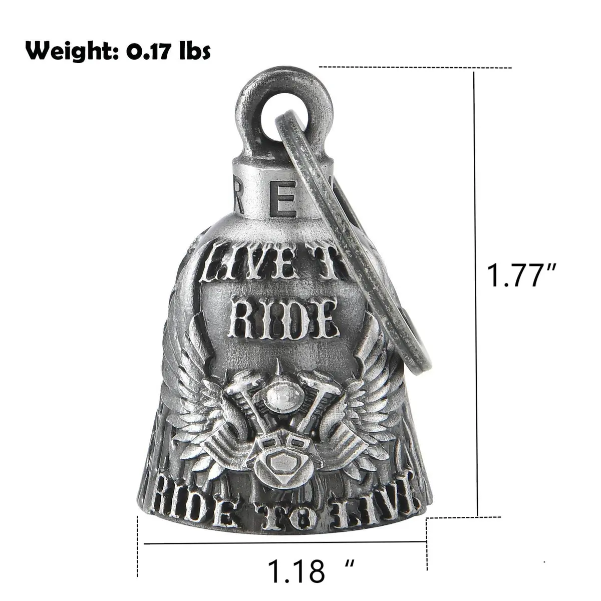 Dream Apparel Motorcycle Bell for Bikers | Heavy Lucky Rider Keychain & Accessory - view 2