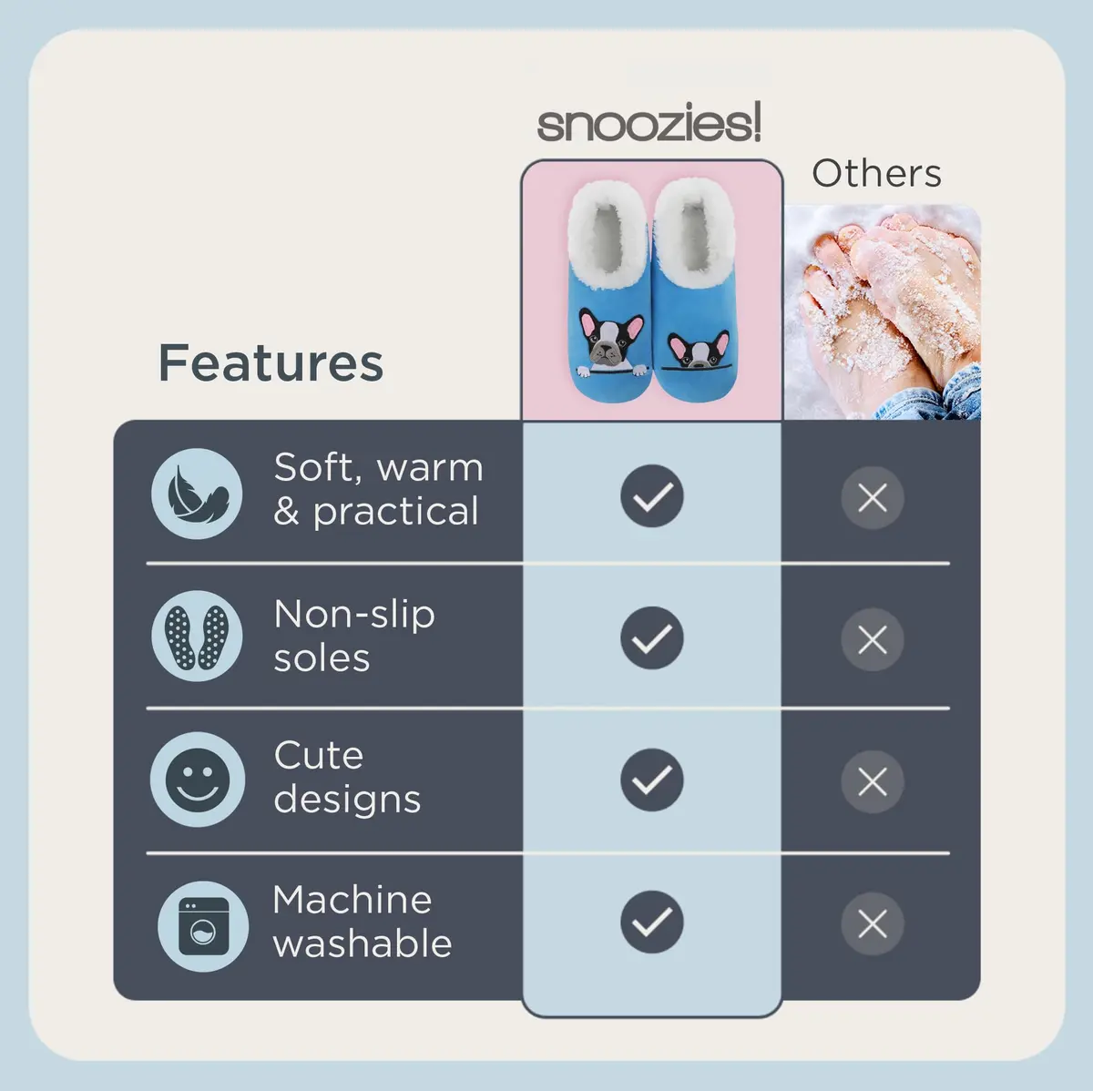 Snoozies Slipper Socks for Women (Blfren, M) | Cozy Mismatched Indoor Comfort - view 5