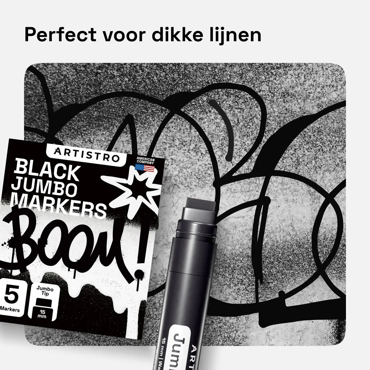 ARTISTRO Black Paint Pens Jumbo Tip Set of 5 | Water-Based Acrylic Markers for Multi-Surface Use - view 5