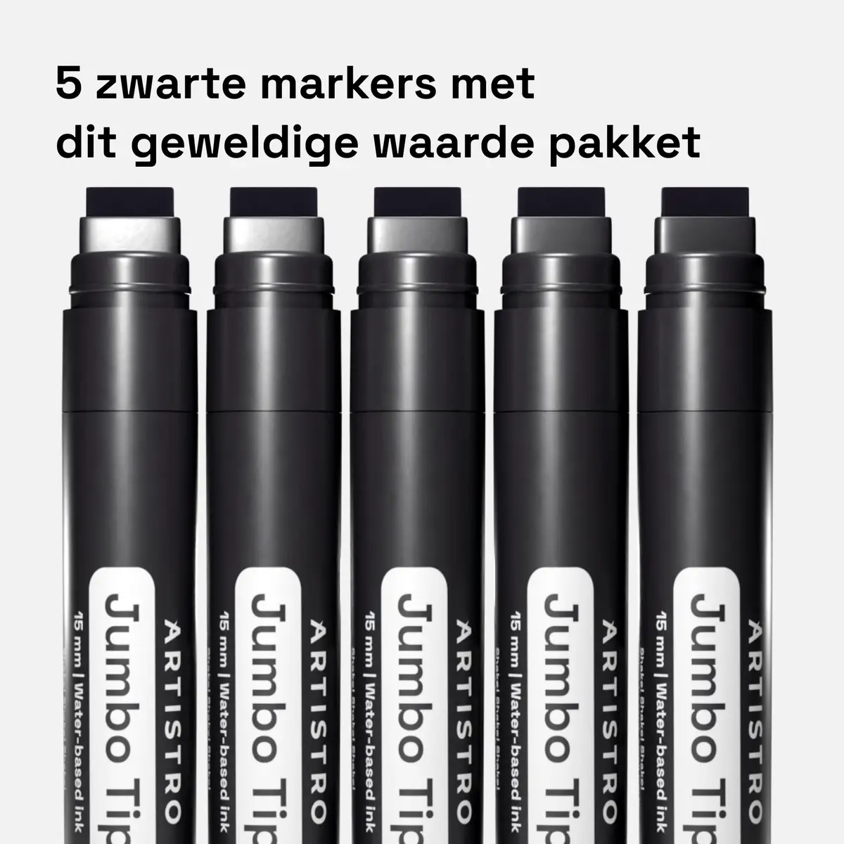 ARTISTRO Black Paint Pens Jumbo Tip Set of 5 | Water-Based Acrylic Markers for Multi-Surface Use - view 6