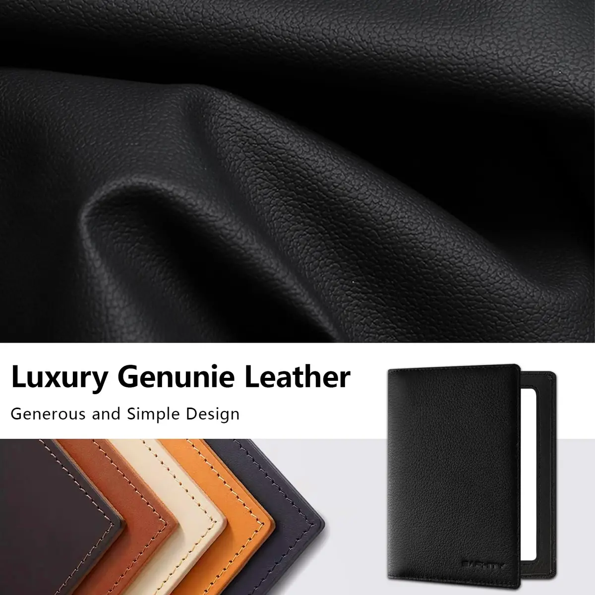 BAPHITY Genuine Leather RFID Blocking Slim Passport Wallet | Black - view 2