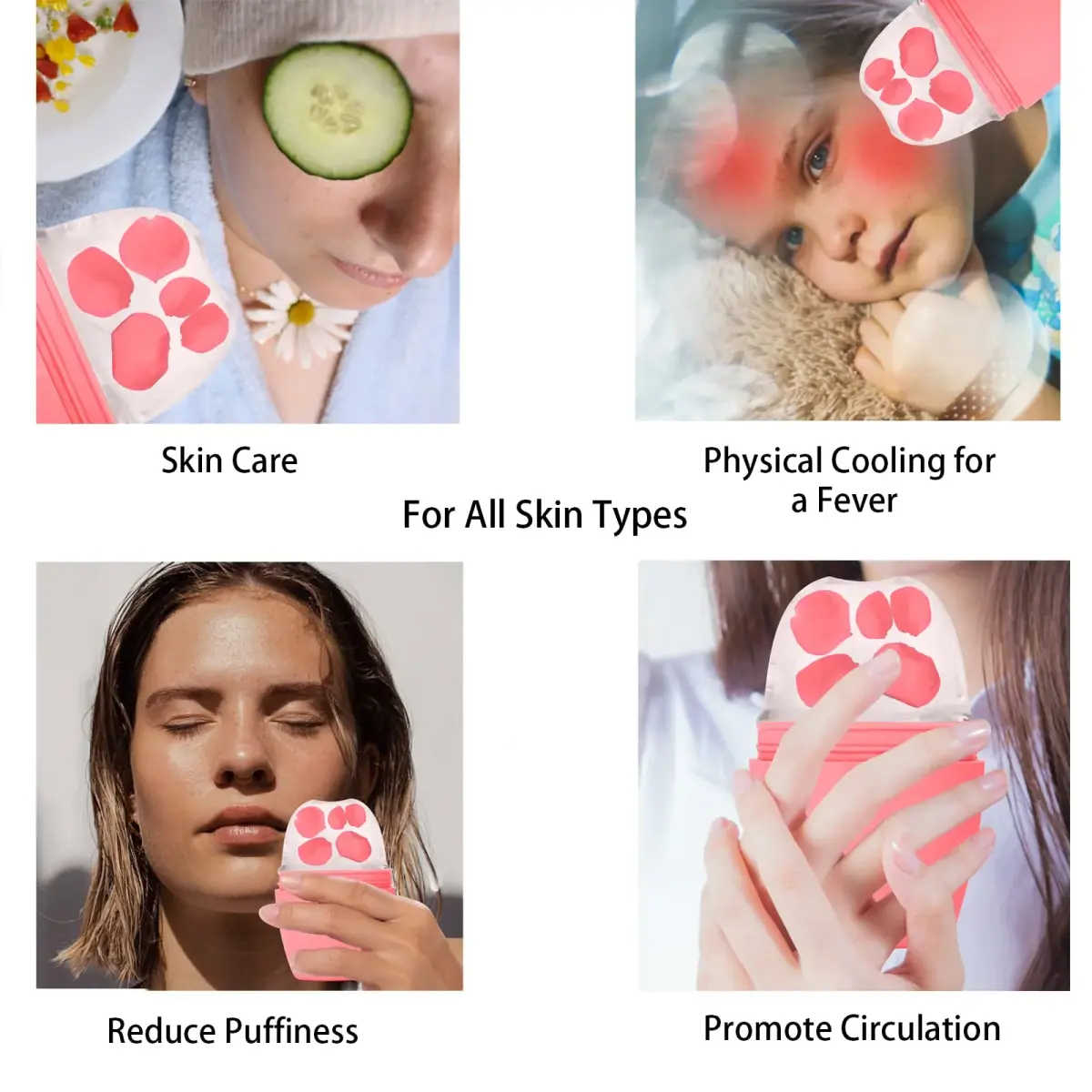 Evmliy Silicone Ice Roller for Face & Neck | Pink, 1 Pack - view 5