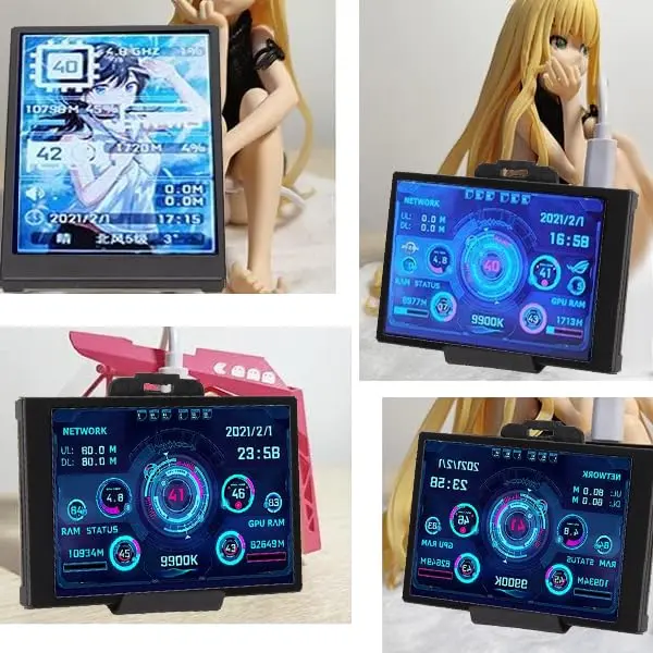 ASHATA 3.5in IPS USB Mini Screen 320x480 | PC Temperature Data Monitor - view 3