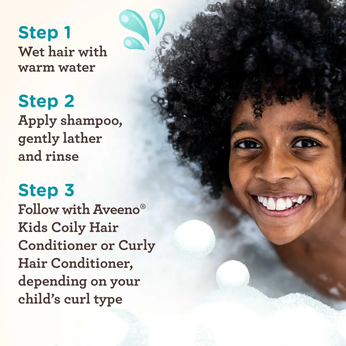 Aveeno Kids Curly & Coily Hair Shampoo 355ml (12 fl. oz) | Gentle Cleansing for Type 3 & 4 Hair - view 4