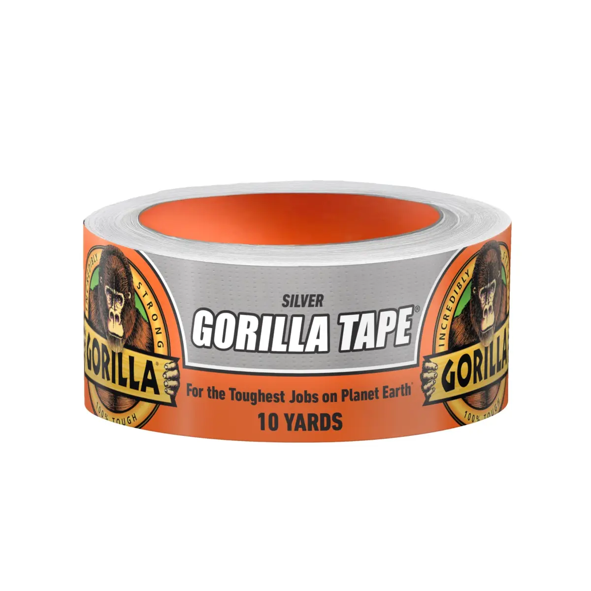 Gorilla Heavy Duty Duct Tape Silver 1.88 in x 10 yd | Sticks to Wood Stone Metal Brick - main product image