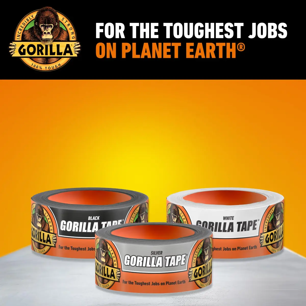 Gorilla Heavy Duty Duct Tape Silver 1.88 in x 10 yd | Sticks to Wood Stone Metal Brick - view 8