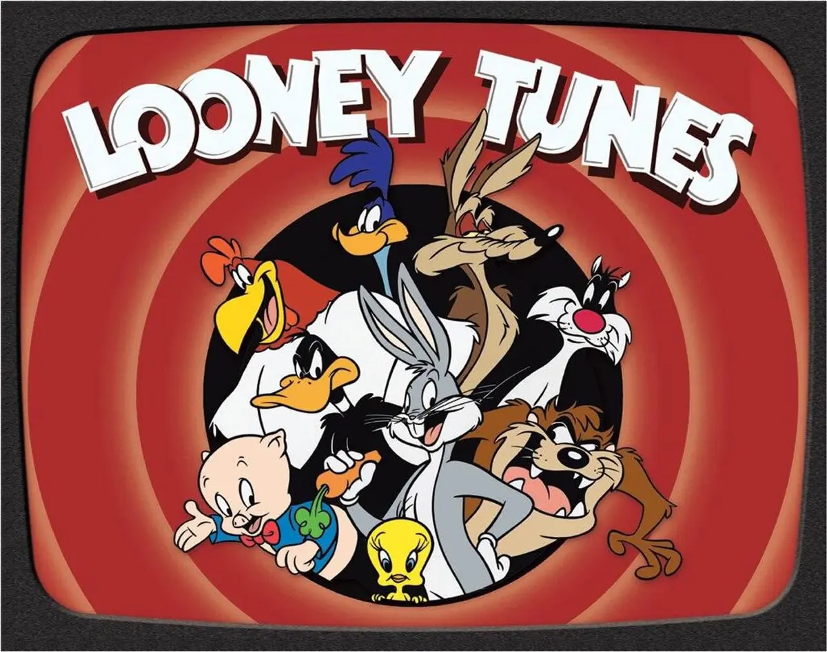 Desperate Enterprises Looney Tunes Family Tin Sign - Nostalgic Vintage Metal Wall Decor - Made in USA - main product image