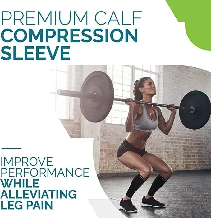 Run Forever Calf Compression Sleeve Small Black 2 Pack | 20-30mmHg Graduated Compression for Pain Relief & Recovery - view 3