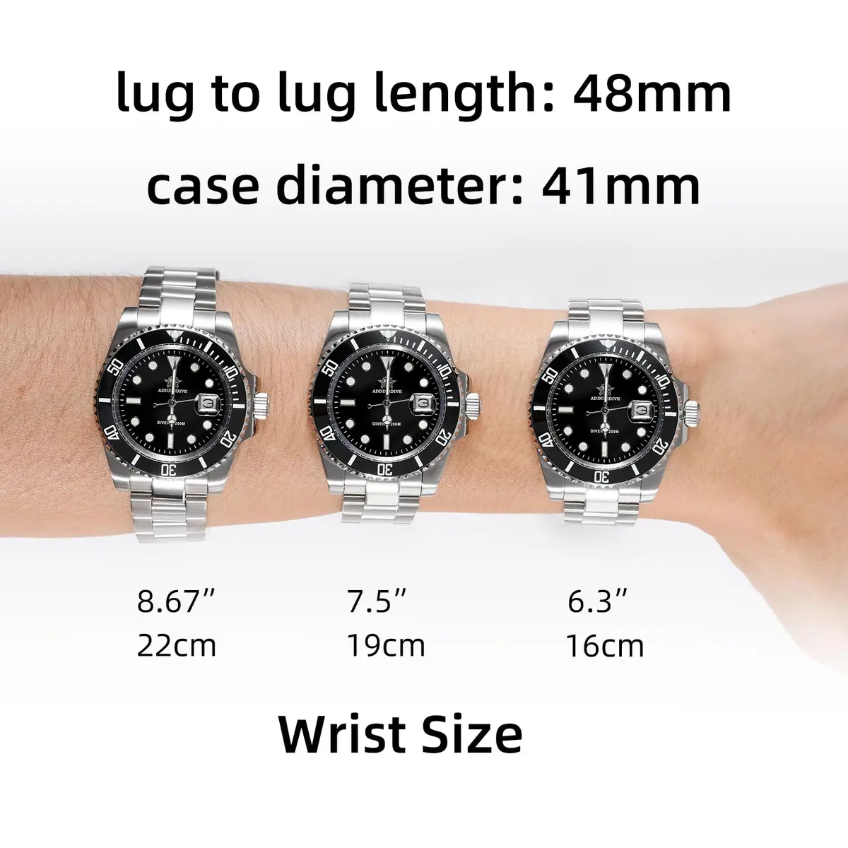 ADDIESDIVE Quartz Dive Watch for Men 41mm (1.61 in) | 200M Water Resistant Analog Stainless Steel - view 7