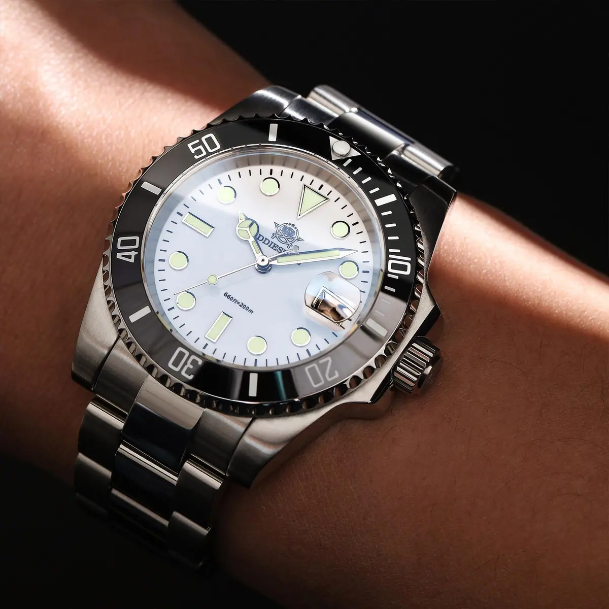 ADDIESDIVE Quartz Dive Watch for Men 41mm (1.61 in) | 200M Water Resistant Analog Stainless Steel - view 4