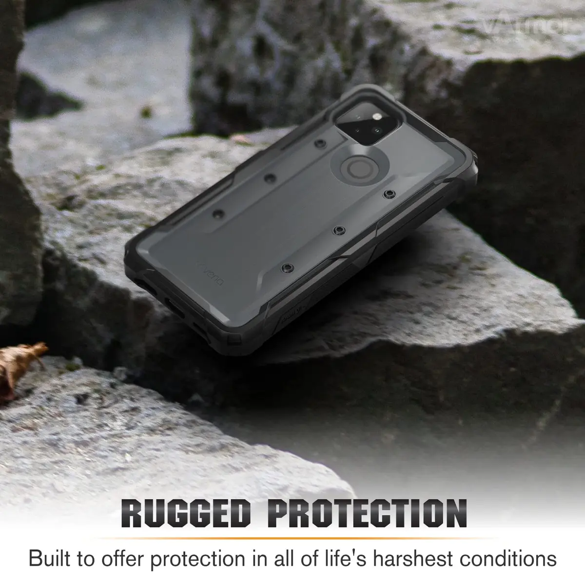 VENA vArmor Rugged Case for Google Pixel 5A 5G | Military Drop Protection, Space Gray - view 4