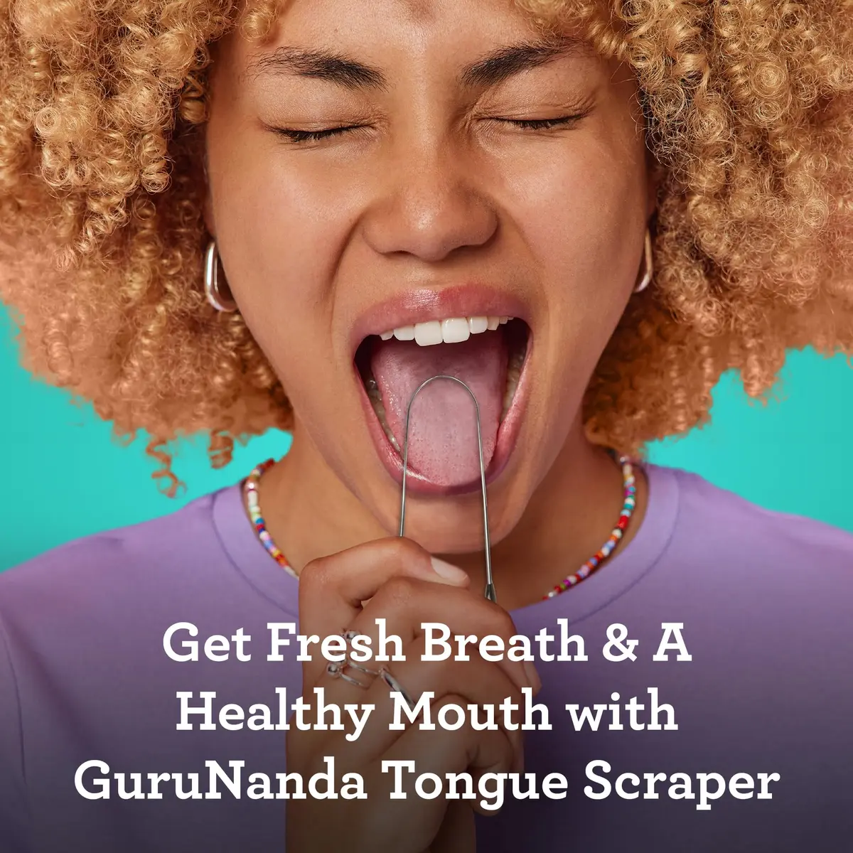 GuruNanda Tongue Scraper for Adults (2 Pack) with Travel Case | Stainless Steel Oral Care Tool - view 6