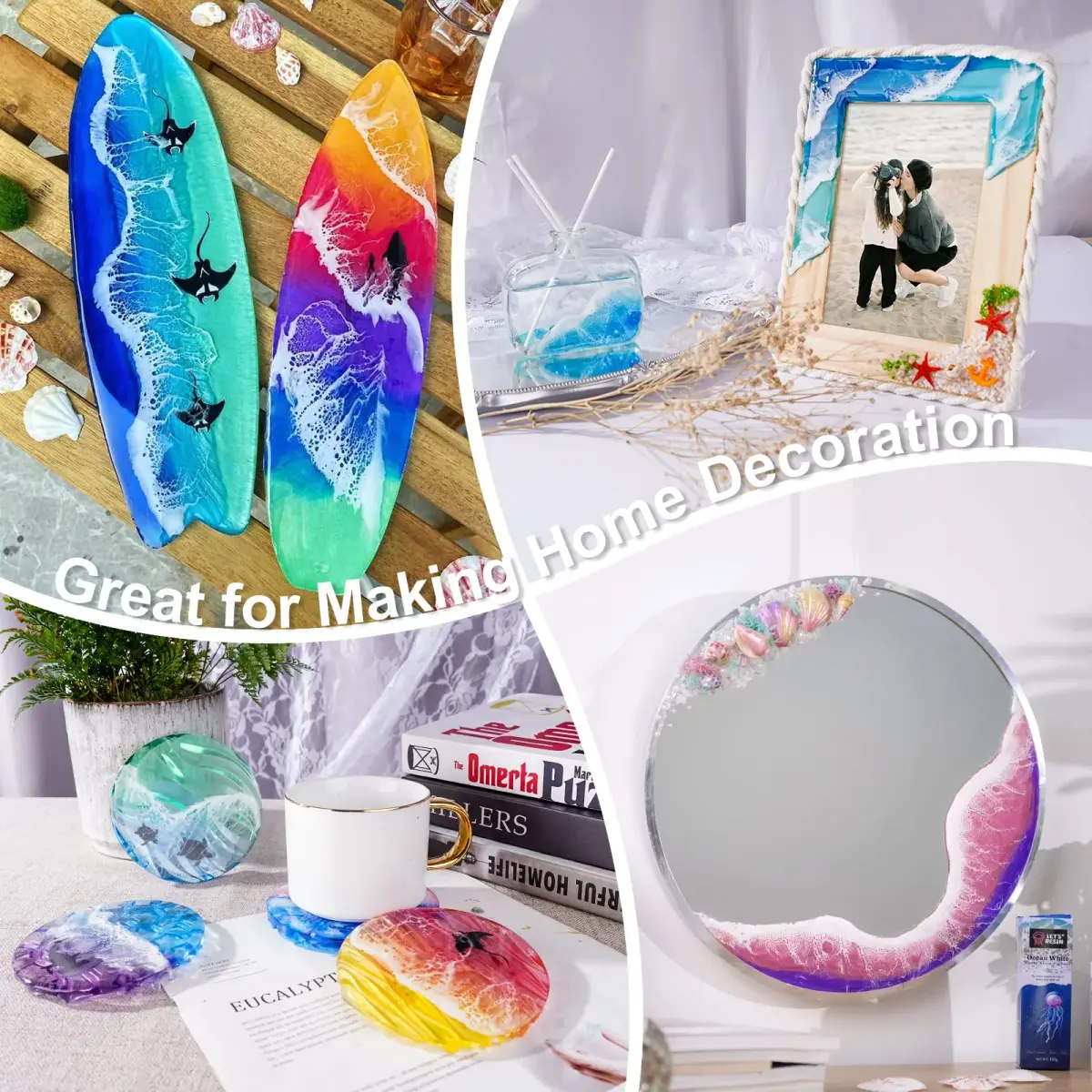 LET'S RESIN Ocean White Epoxy Resin Pigment 167g (5.89oz) | Creates Cells & Lacing for Ocean Art - view 5