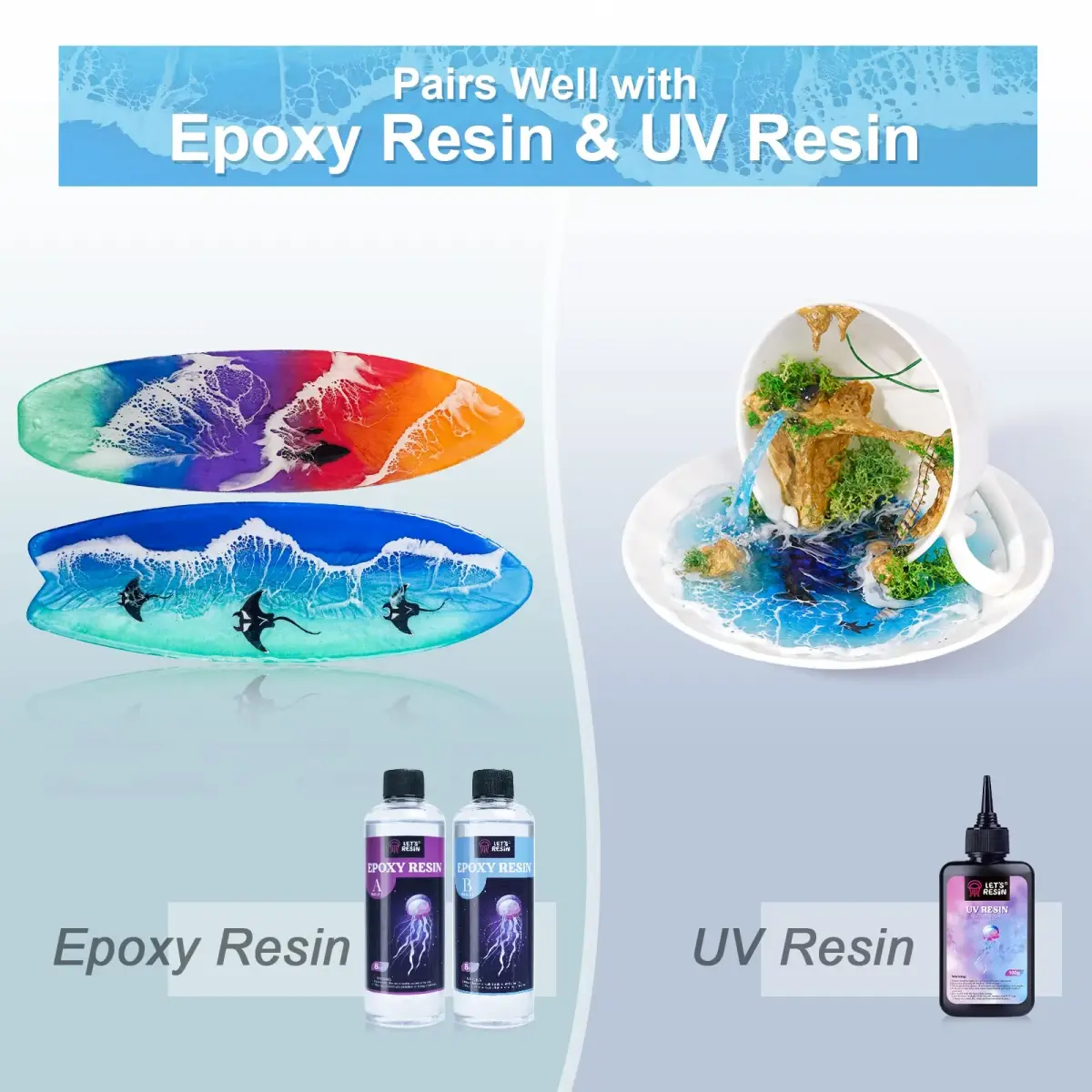 LET'S RESIN Ocean White Epoxy Resin Pigment 167g (5.89oz) | Creates Cells & Lacing for Ocean Art - view 3