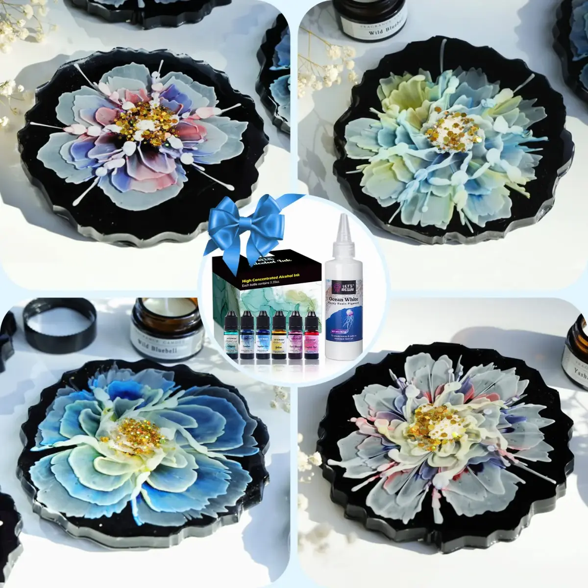 LET'S RESIN Ocean White Epoxy Resin Pigment 167g (5.89oz) | Creates Cells & Lacing for Ocean Art - view 4