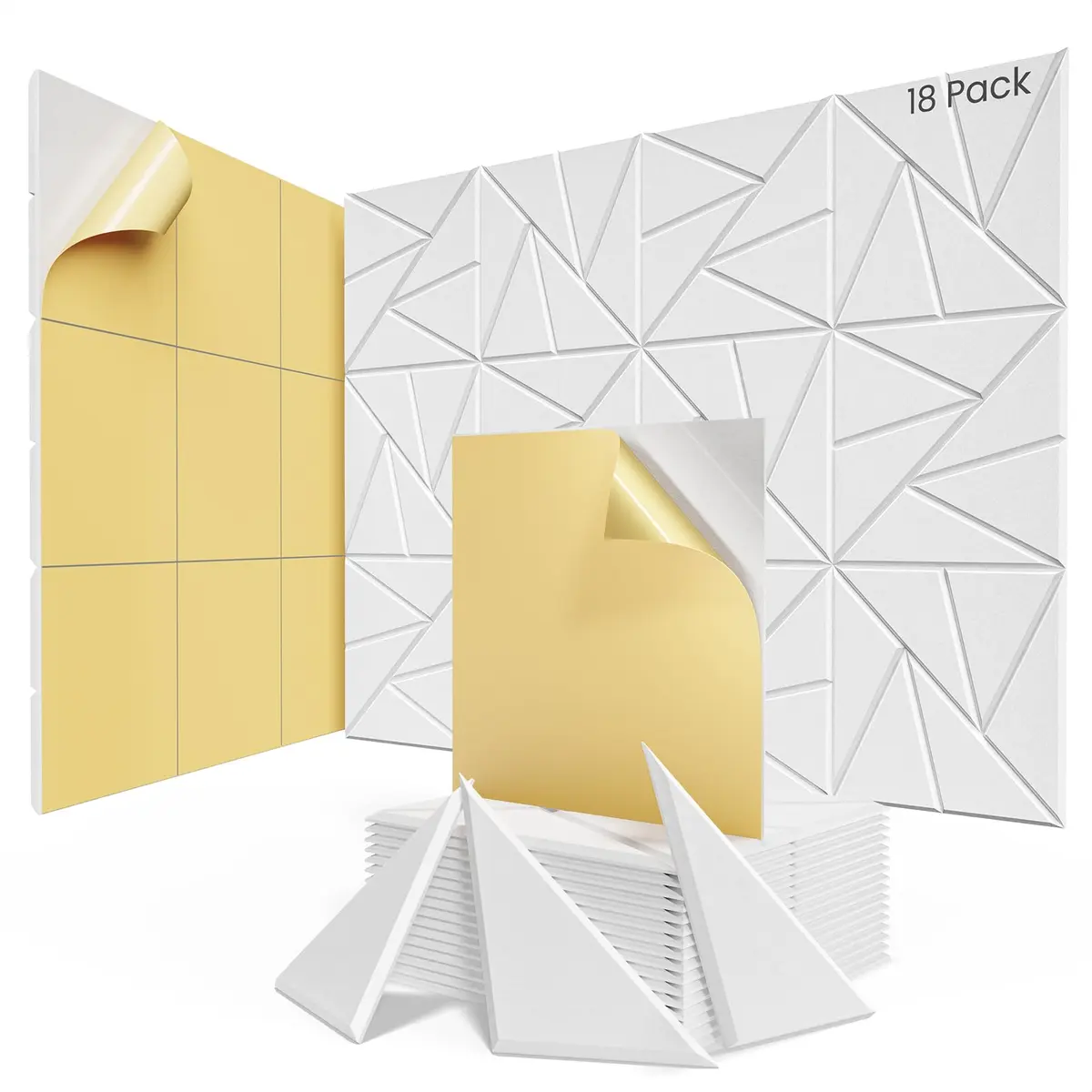 ROOME Acoustic Foam Panels 12"x 12"x 0.4" | Soundproof Wall Panels for Studio & Office - main product image