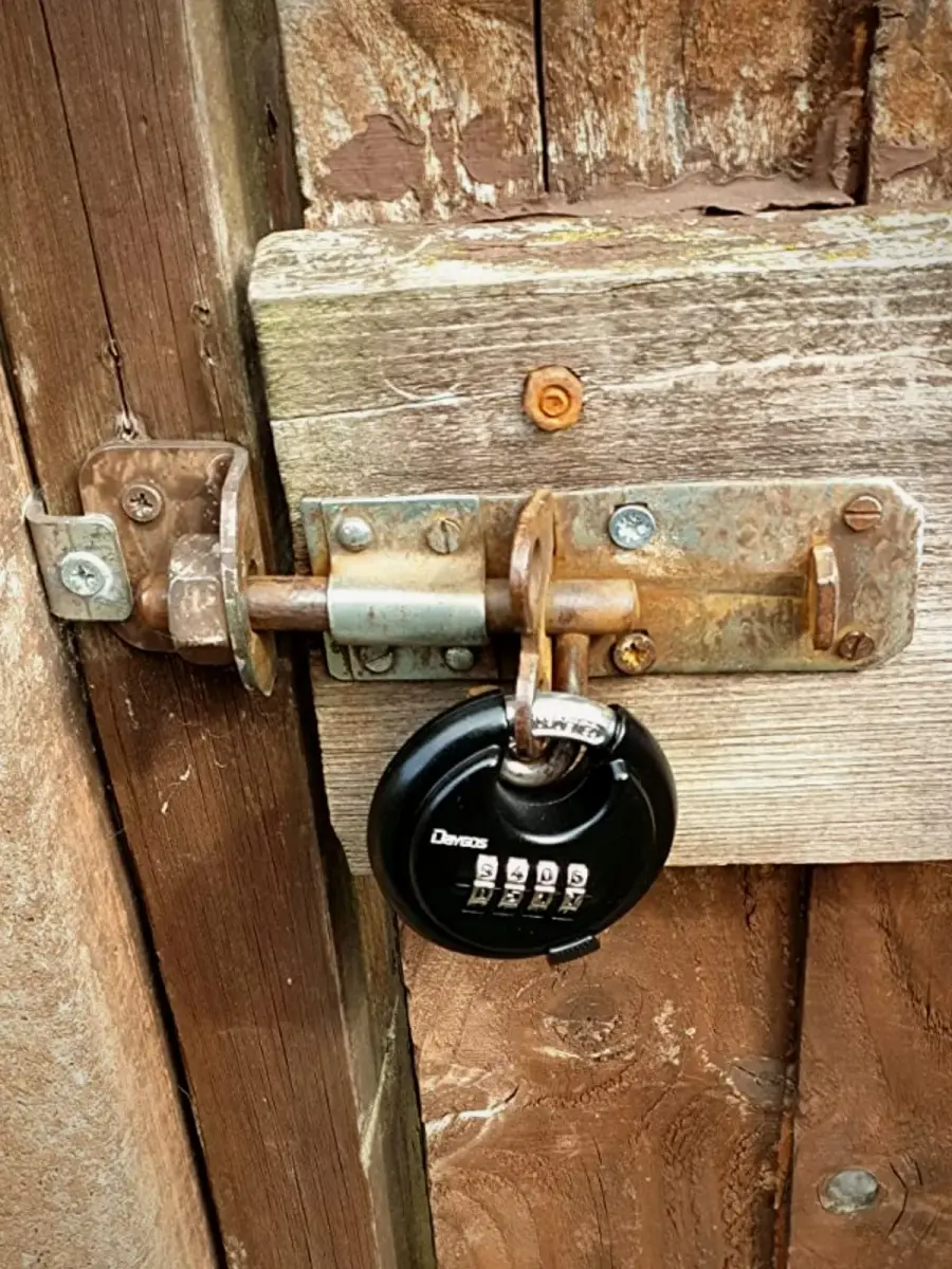DAYGOS 4-Digit Combination Disc Padlock 2.75" Body, 3/8" Shackle | Heavy Duty Outdoor Lock for Storage Units, Gates, Fences (4-Pack, Black) - view 9