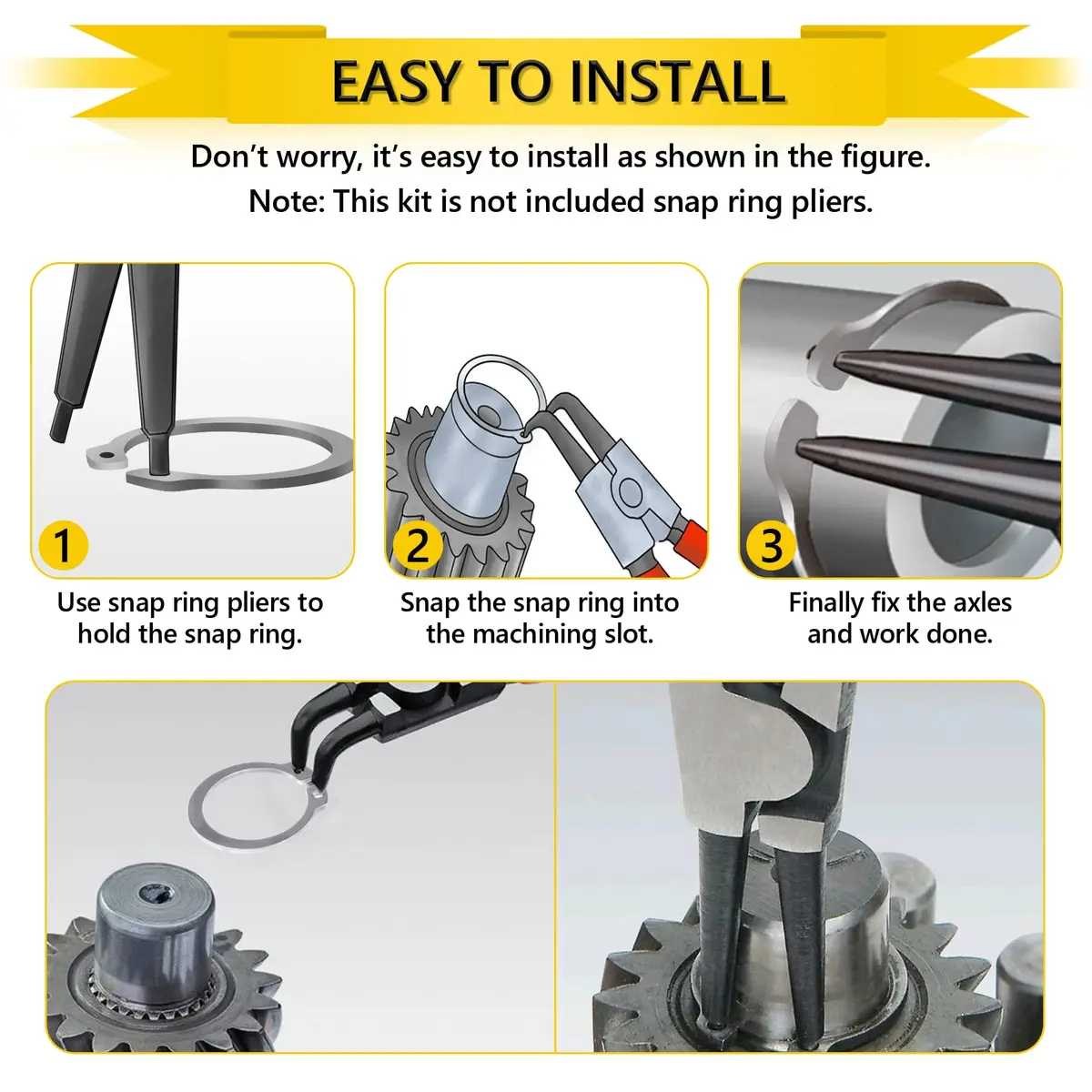 IEAWISL 325 PCS External Snap Rings M4-M28 | 304 Stainless Steel C-Clips for Moving Parts - view 6