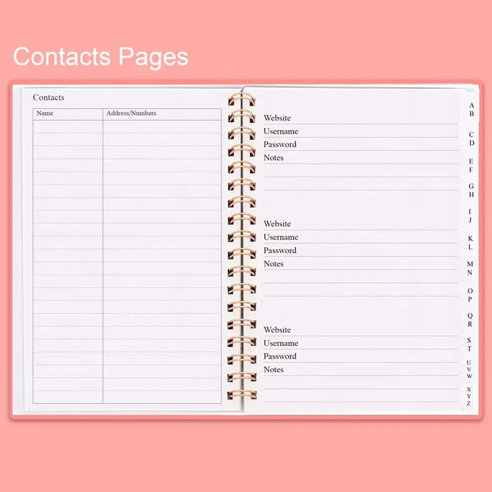 Nokingo Spiral Password Book with Alphabetical Tabs 132 Pages (5x7 inch) | Organize Internet Logins Securely - view 3