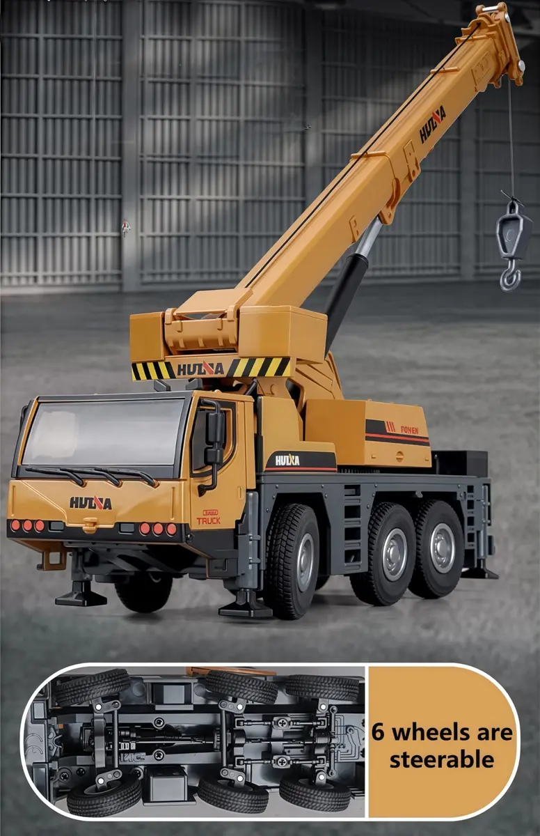 Gemini&Genius 1/50 Scale Autocrane Toys | Alloy Construction Vehicle for Kids, Room Decor & Gifts - view 6