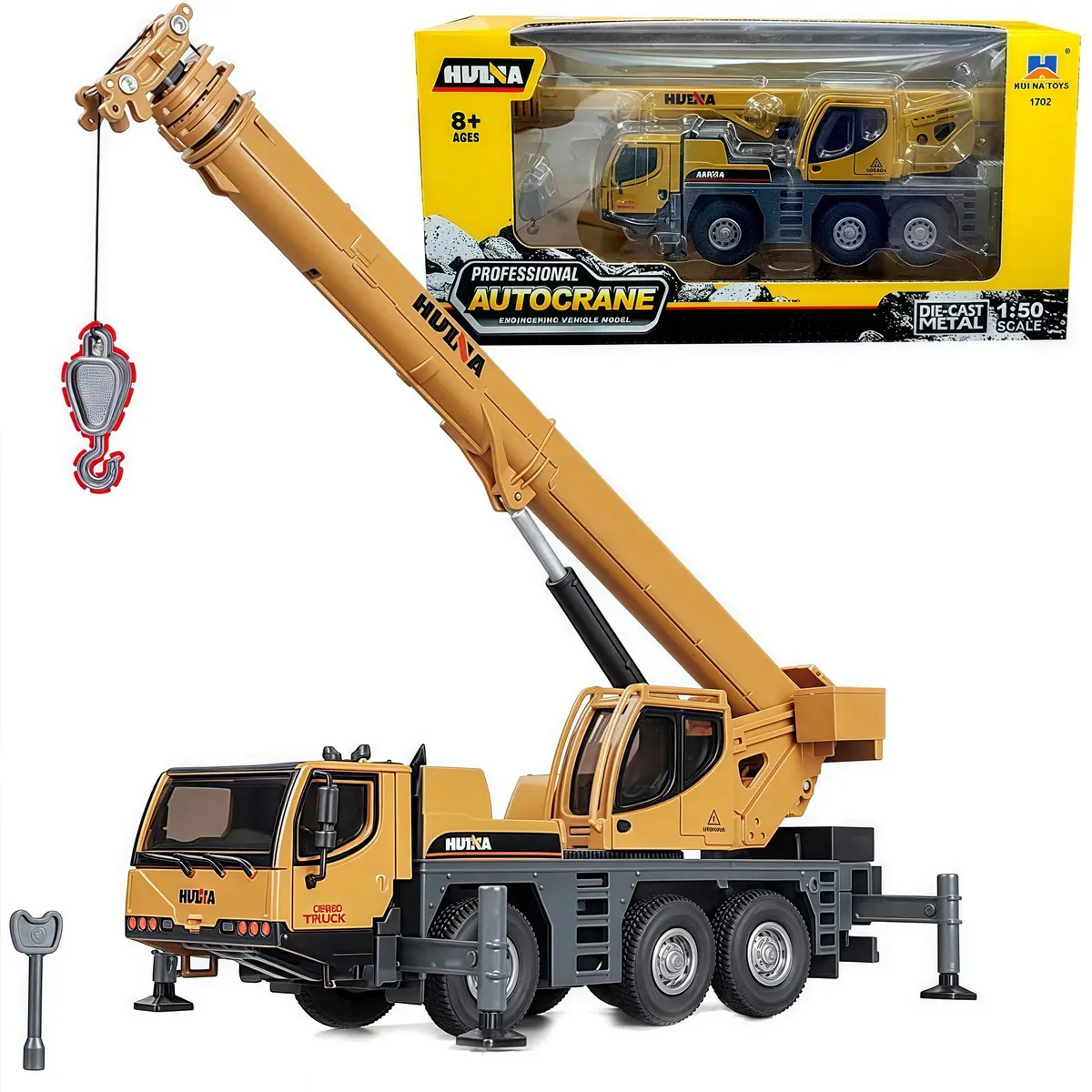 Gemini&Genius 1/50 Scale Autocrane Toys | Alloy Construction Vehicle for Kids, Room Decor & Gifts - main product image
