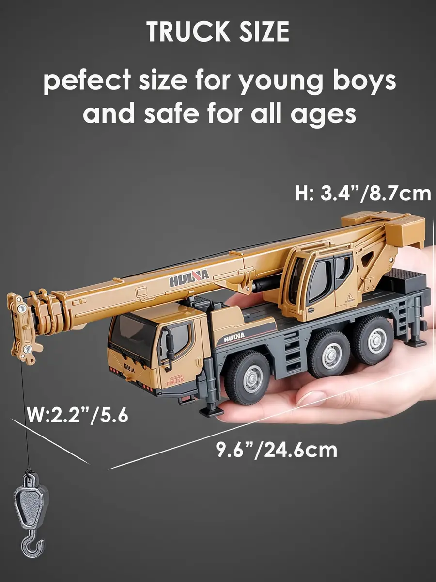 Gemini&Genius 1/50 Scale Autocrane Toys | Alloy Construction Vehicle for Kids, Room Decor & Gifts - view 7