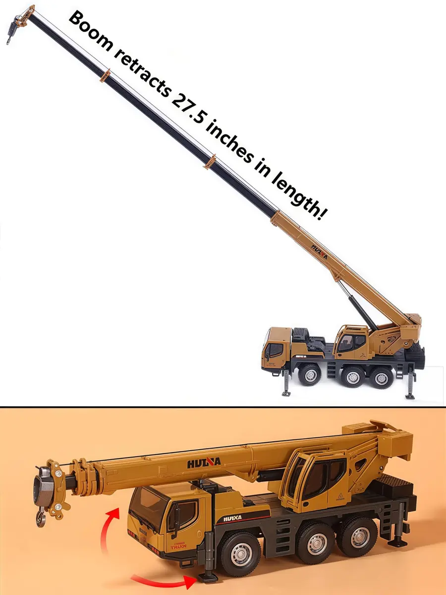 Gemini&Genius 1/50 Scale Autocrane Toys | Alloy Construction Vehicle for Kids, Room Decor & Gifts - view 2
