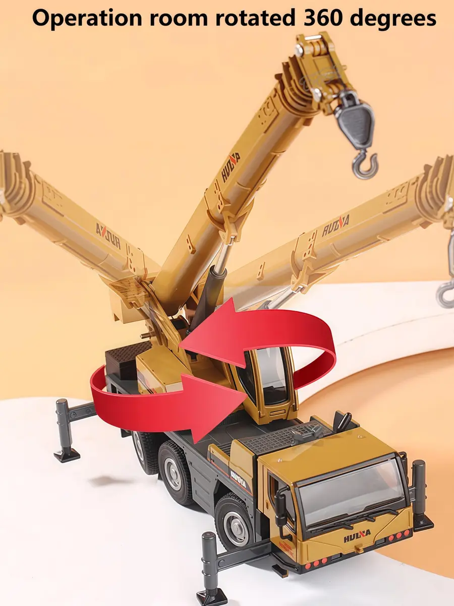 Gemini&Genius 1/50 Scale Autocrane Toys | Alloy Construction Vehicle for Kids, Room Decor & Gifts - view 3