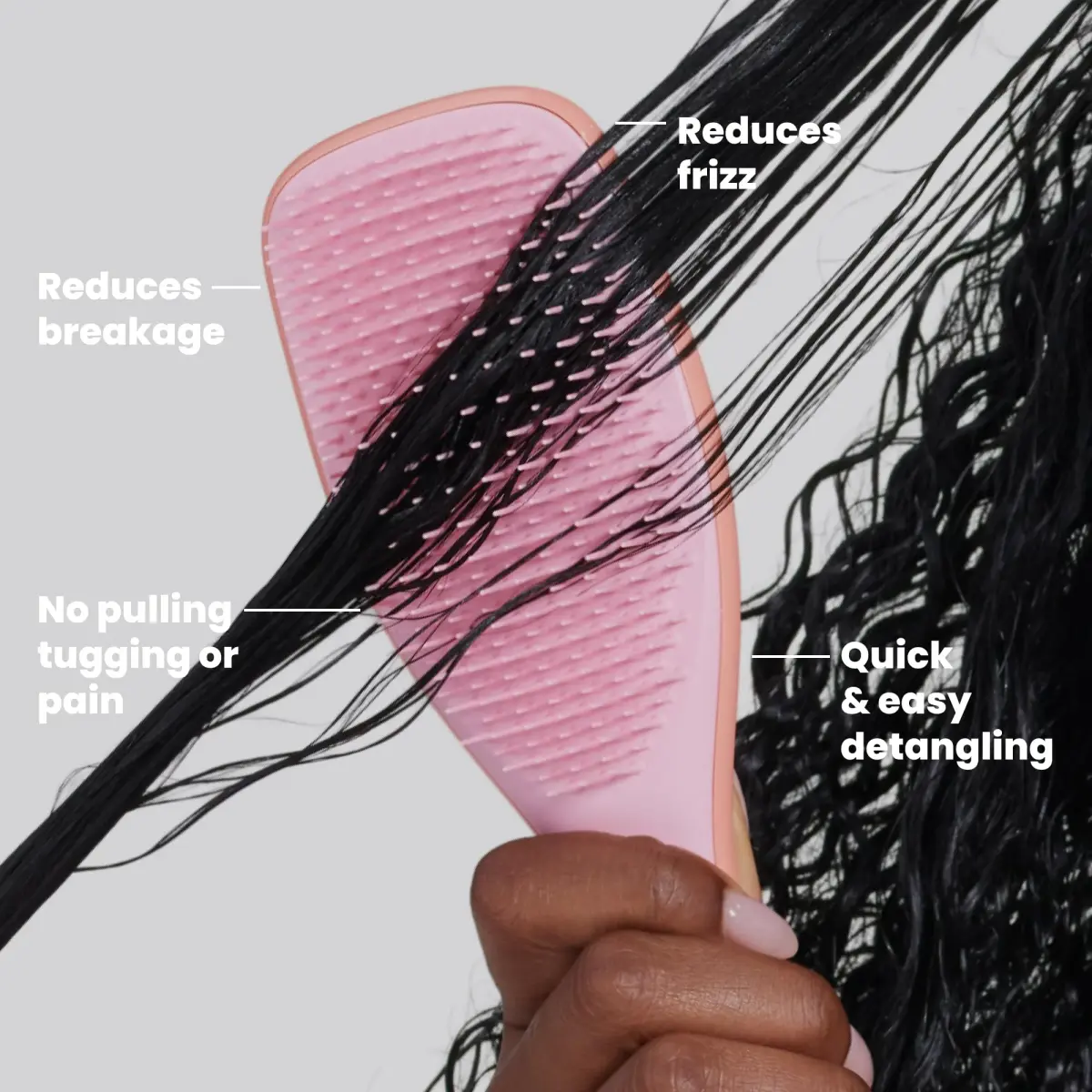 Tangle Teezer Ultimate Detangler Curly Hair Brush, 3C to 4C, Pink Mango (63g) - view 4