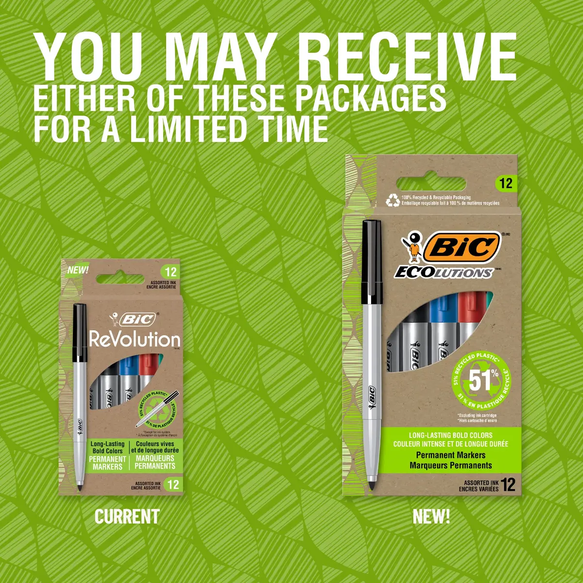 BIC Ecolutions Fine Permanent Markers 12-Count Assorted Colours | Eco-Friendly, Precise & Long-Lasting - view 2