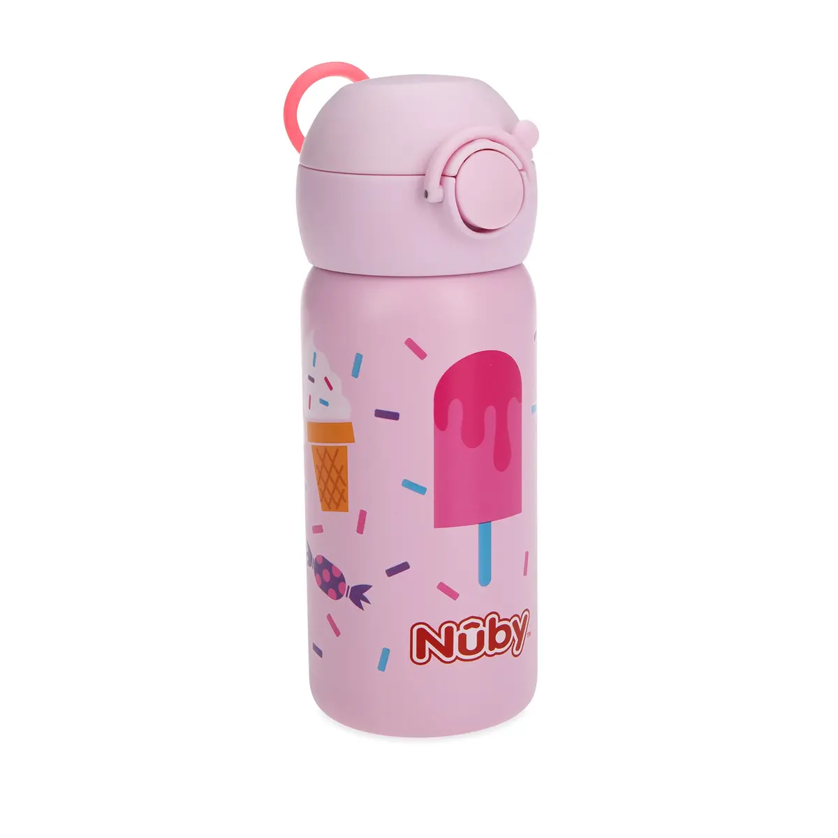 Nuby Thirsty Kids Stainless Steel 14 oz | Leak-Proof, Insulated Toddler Water Bottle - view 4
