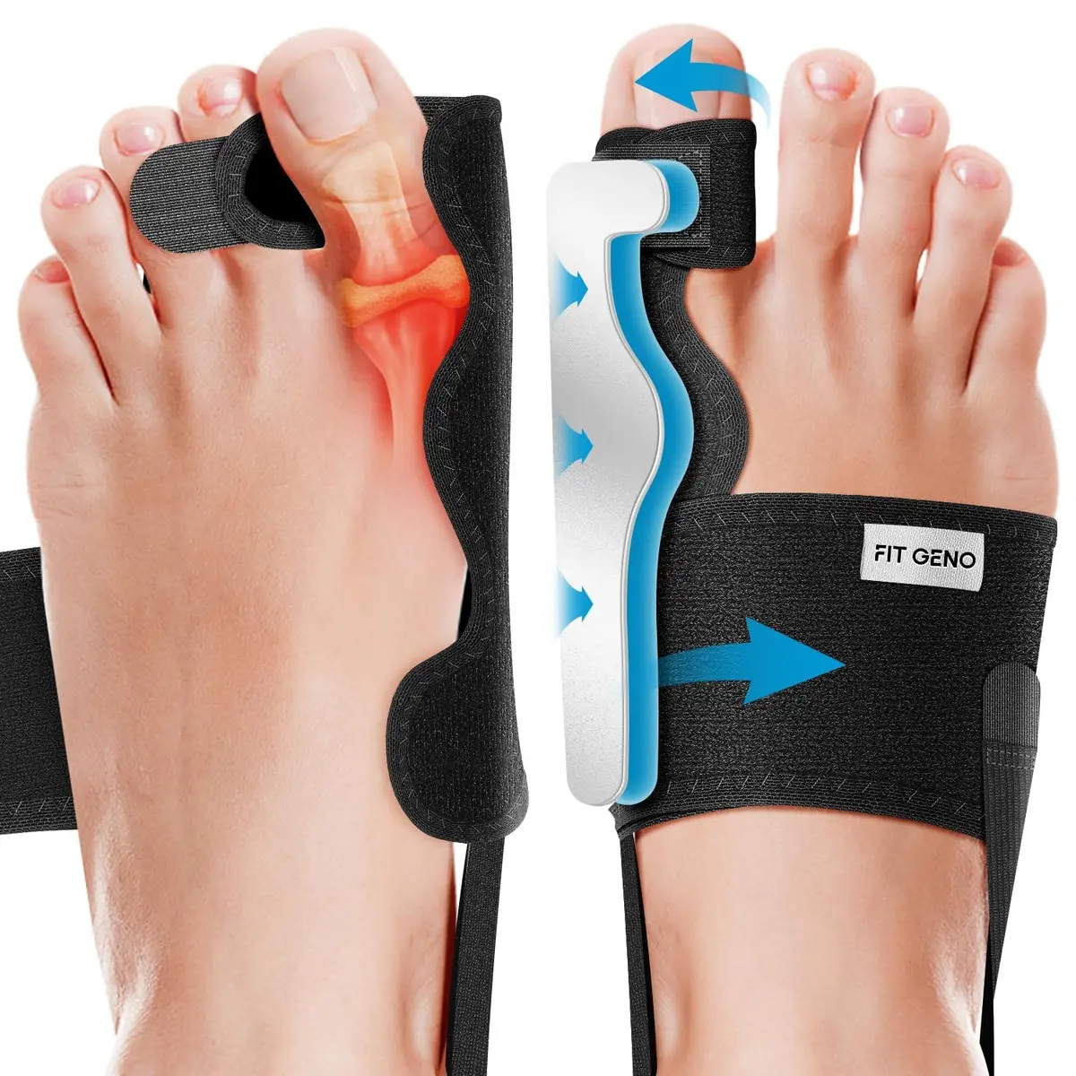 Fit Geno Bunion Corrector Women & Men Big Toe | Adjustable Orthopedic Support for Hallux Valgus - main product image