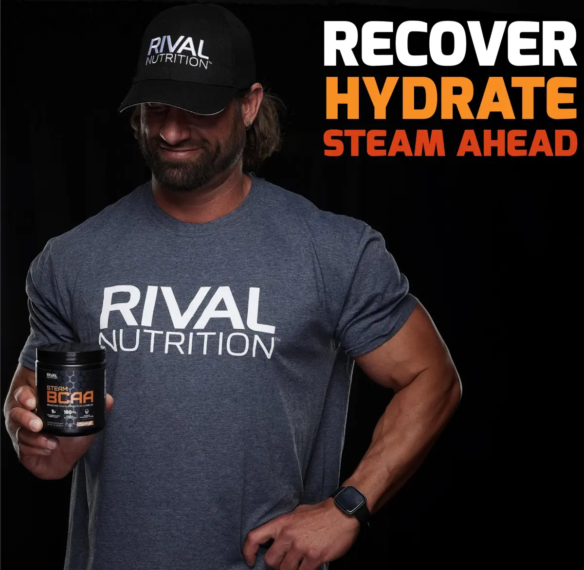 Rival Nutrition Steam BCAA Powder Peach Mango | 30 Servings | 5g BCAAs + Electrolytes for Recovery & Hydration - view 2