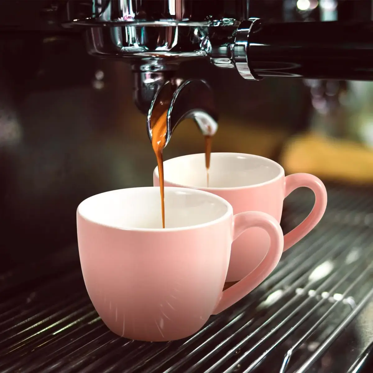 homEdge Mini Porcelain Espresso Cup Set of 6, 90 ml (3 oz) | Vintage Matte Pink - view 2