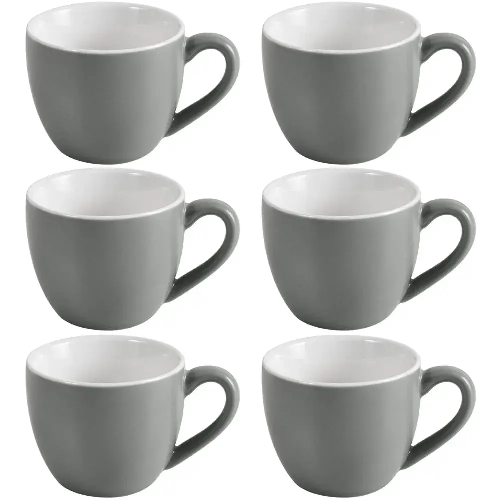 homEdge Mini Porcelain Espresso Cup Set of 6 | 90 ml (3 oz) Dark Gray Matte Finish - main product image