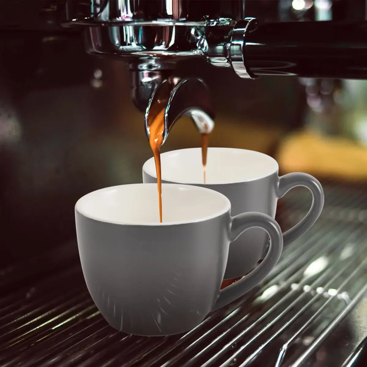 homEdge Mini Porcelain Espresso Cup Set of 6 | 90 ml (3 oz) Dark Gray Matte Finish - view 2