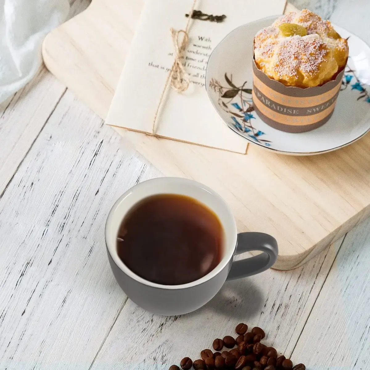 homEdge Mini Porcelain Espresso Cup Set of 6 | 90 ml (3 oz) Dark Gray Matte Finish - view 4