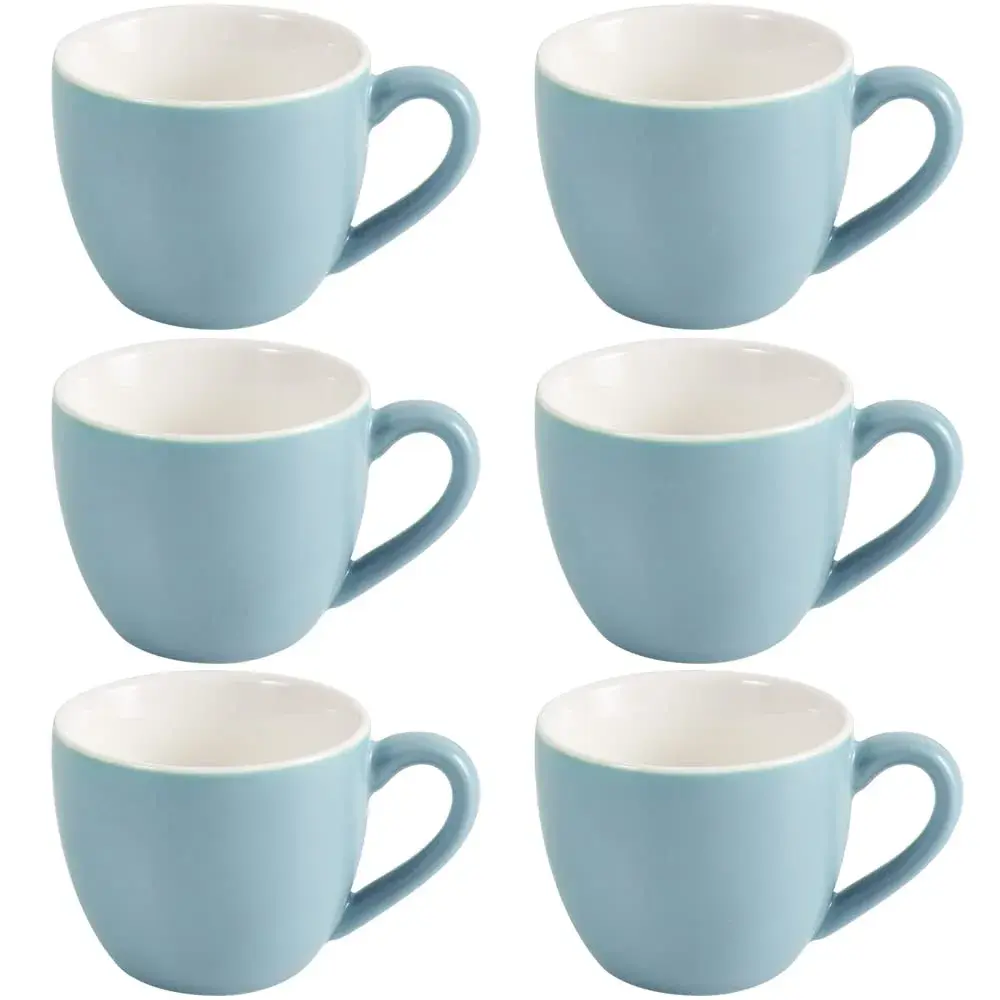 homEdge Mini Porcelain Espresso Cup Set of 6, 90 ml (3 oz) Tiny Coffee Mugs | Light Blue Matte Finish - main product image