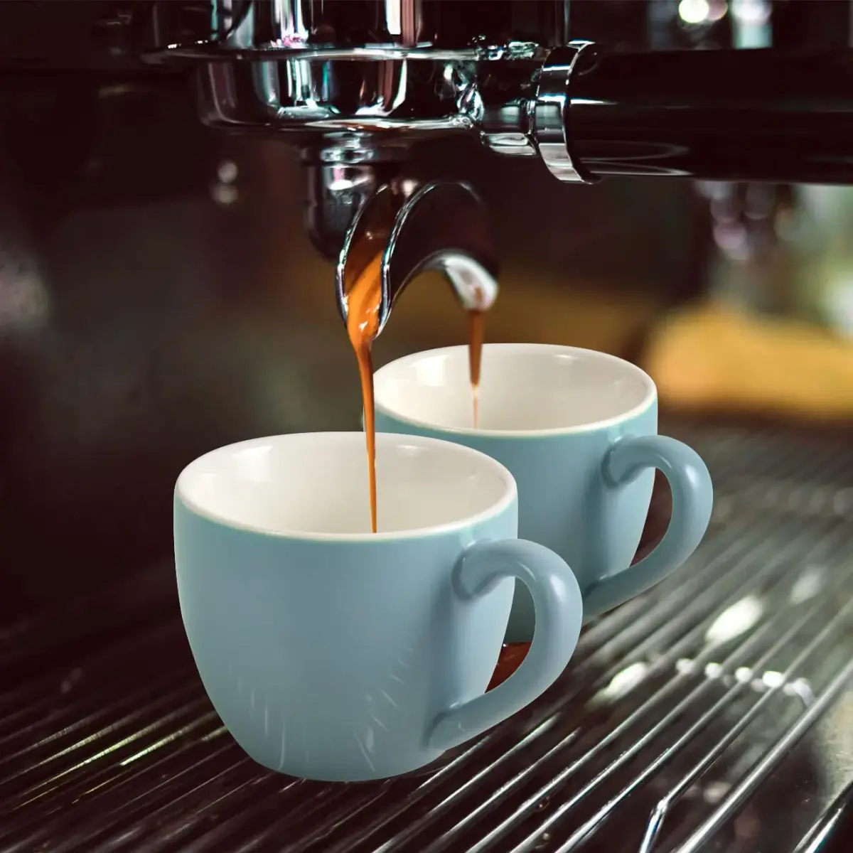 homEdge Mini Porcelain Espresso Cup Set of 6, 90 ml (3 oz) Tiny Coffee Mugs | Light Blue Matte Finish - view 3