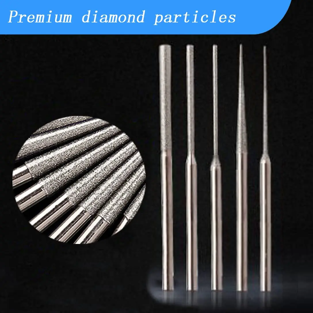 Luo ke 20 Pcs Diamond Mounted Bead Reamer 3mm x 70mm | 5 Shapes for Stone, Glass, Jewelry - view 3