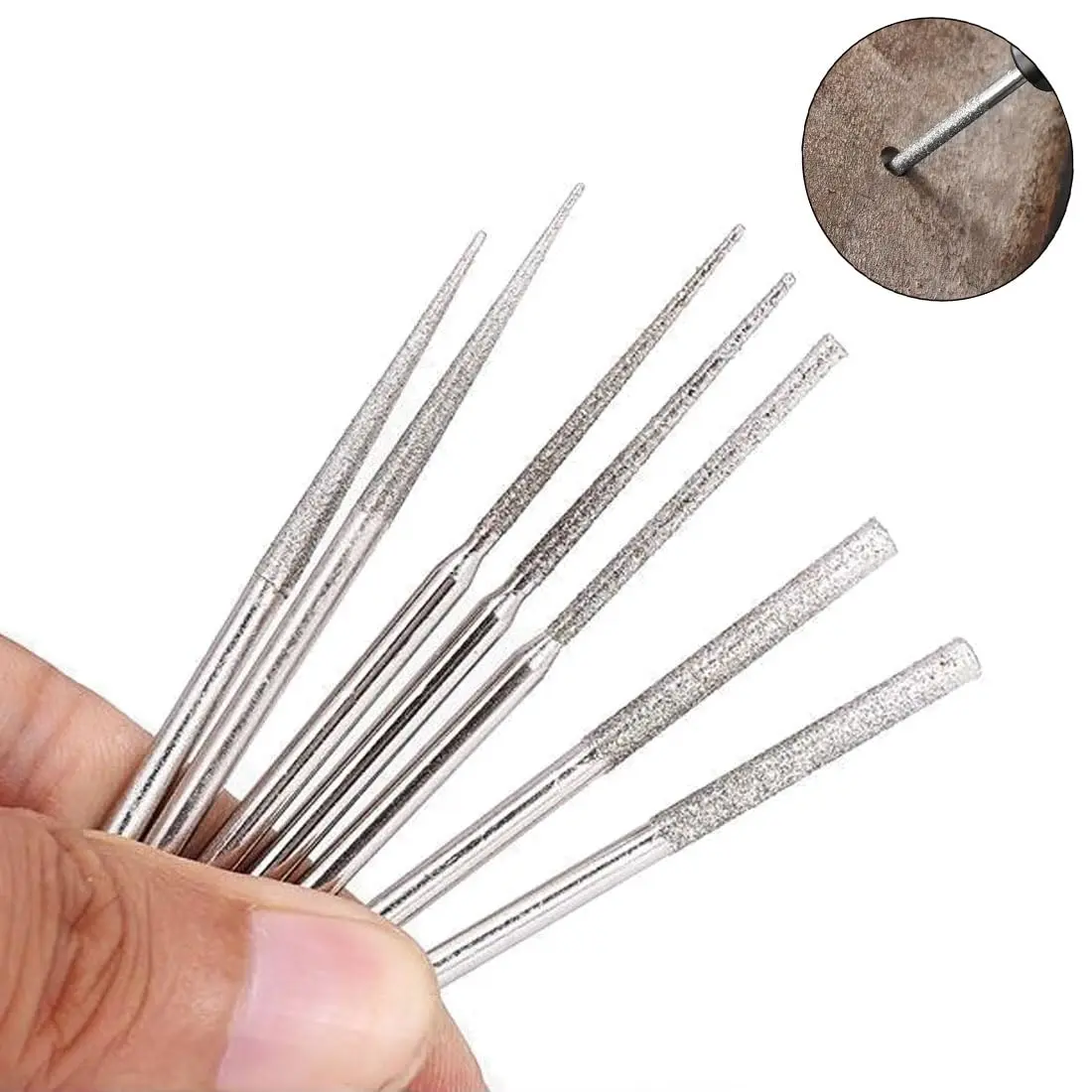 Luo ke 20 Pcs Diamond Mounted Bead Reamer 3mm x 70mm | 5 Shapes for Stone, Glass, Jewelry - view 4