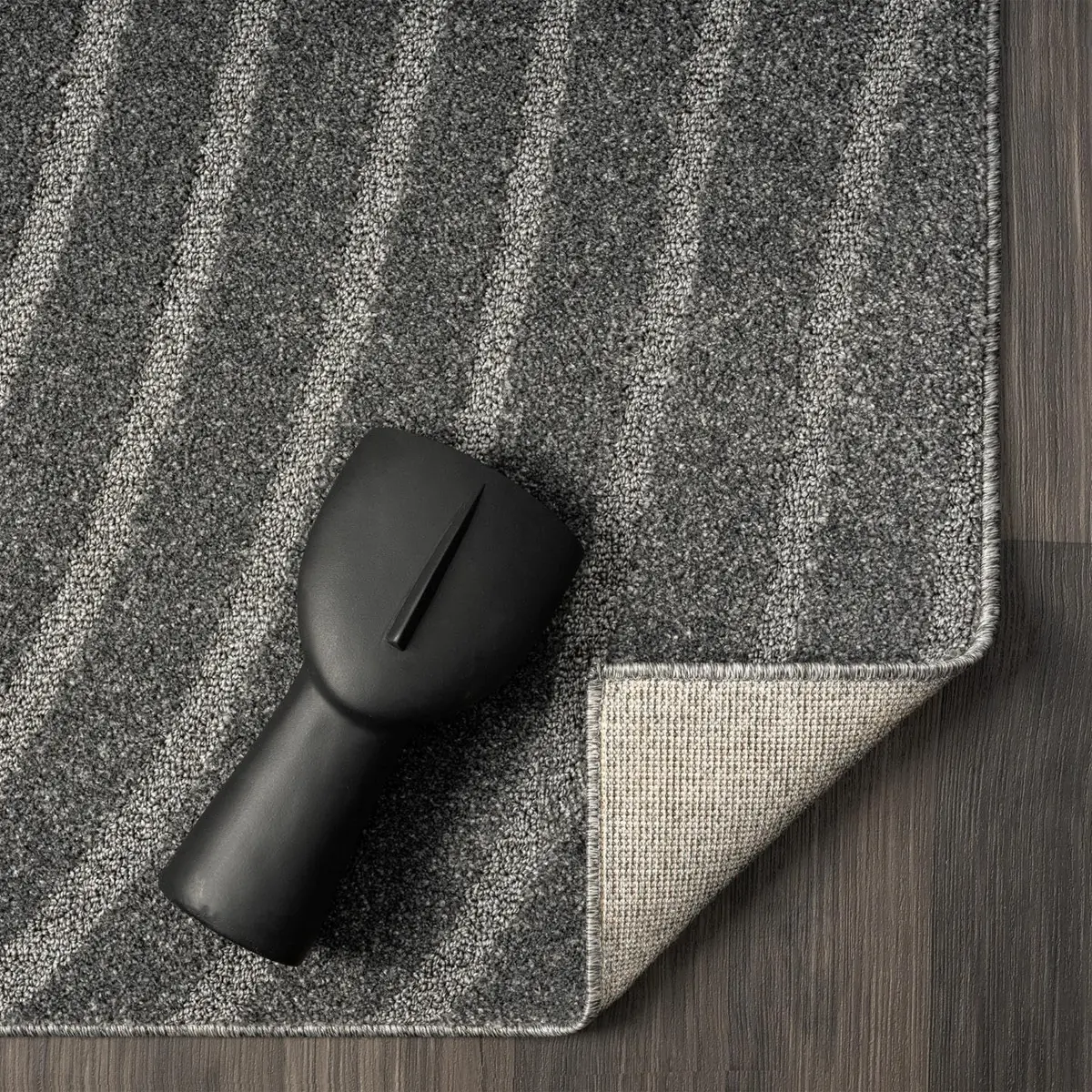 LUXE WEAVERS Modern Geometric Wave Anthracite 9x12 Area Rug | Contemporary Geometric Design with Jute Backing - view 7
