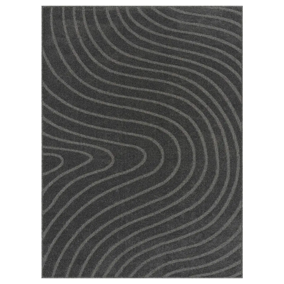 LUXE WEAVERS Modern Geometric Wave Anthracite 9x12 Area Rug | Contemporary Geometric Design with Jute Backing - view 9