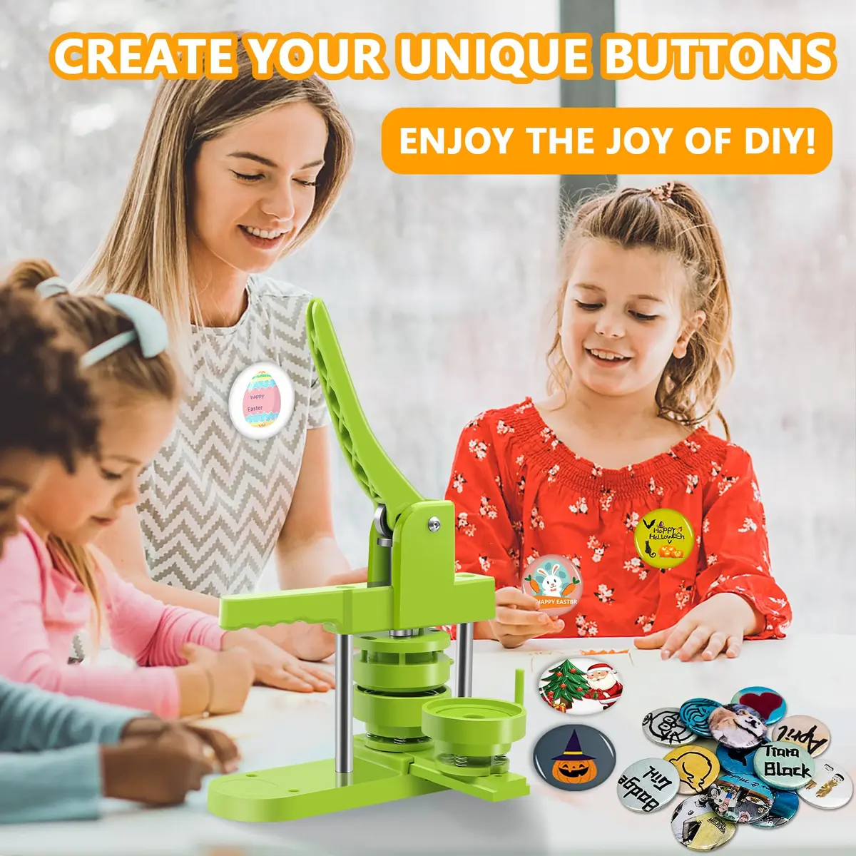 MK.Bear Button Maker Machine - Multiple Sizes 1.25in+2.25in | DIY Button Kit for Gifts & Crafts - view 5