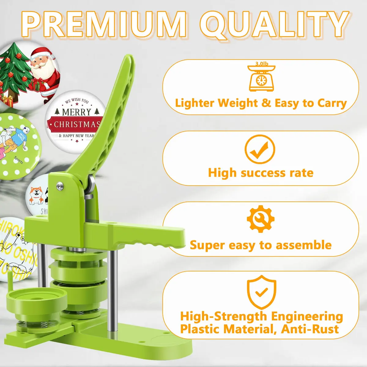 MK.Bear Button Maker Machine - Multiple Sizes 1.25in+2.25in | DIY Button Kit for Gifts & Crafts - view 2