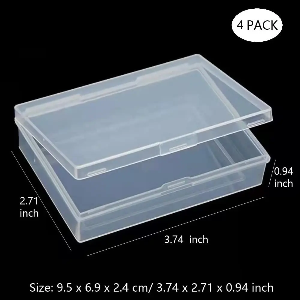 DKAOVH Clear Plastic Playing Card Case Holder (3.74 x 2.71 x 0.94 inch) | Pack of 4 for Tabletop Games - view 2