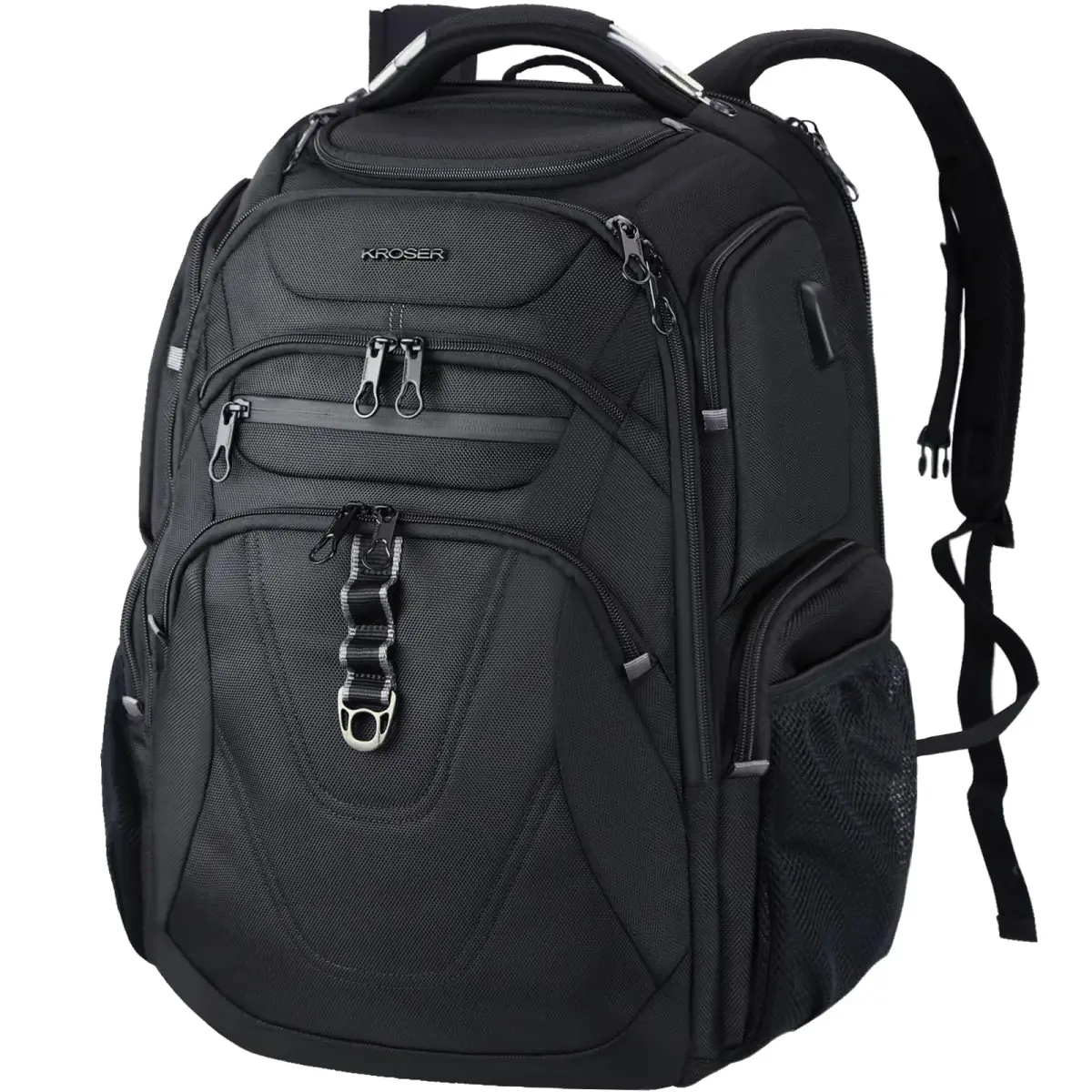 KROSER TSA Friendly Laptop Backpack 18.4 inch XXXL Black Water-Repellent College Daypack with RFID & USB Port - main product image