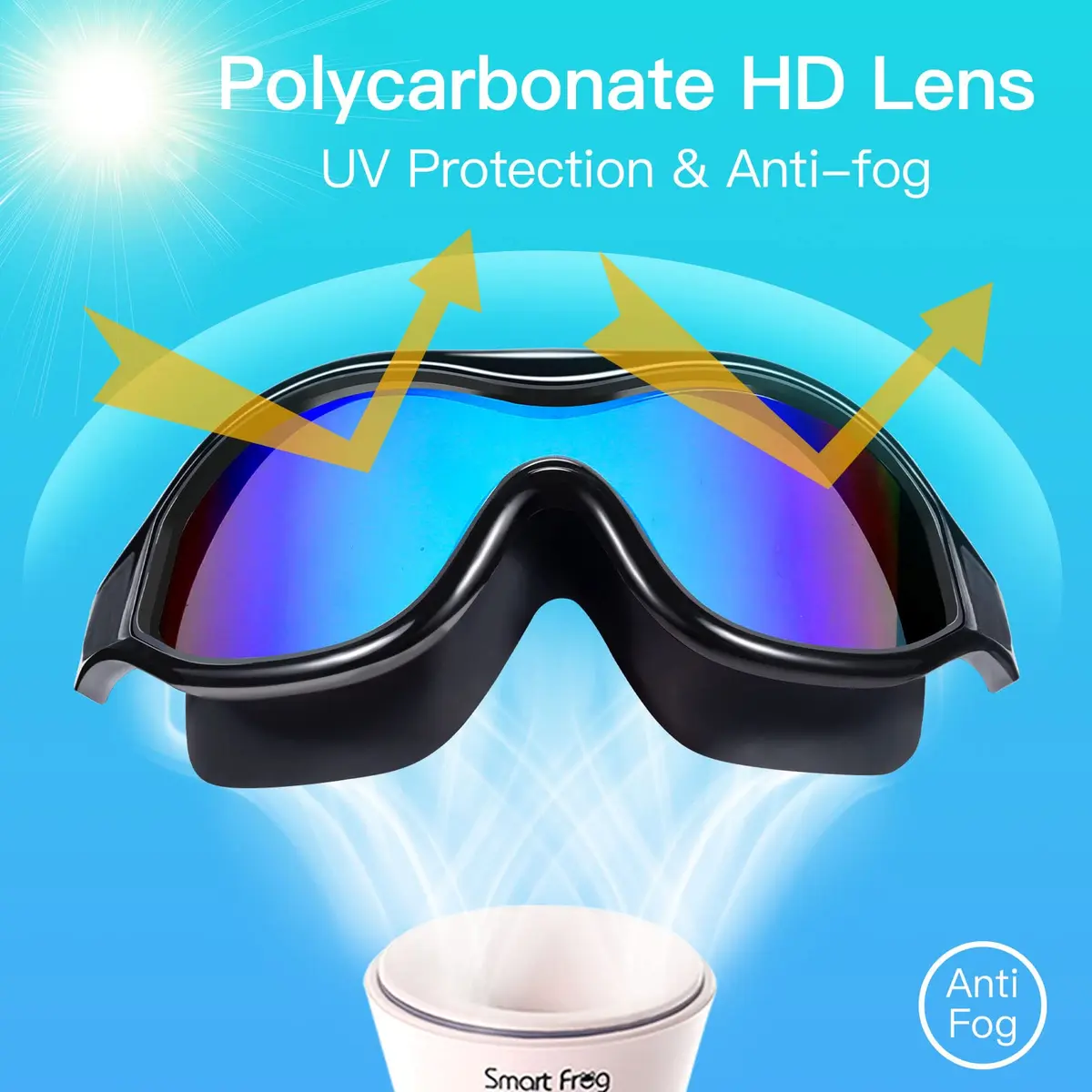 Seago Anti-Fog Mirrored Swim Goggles for Adults & Youth | 180° Clear Vision, UV Protection, Leak-Proof Silicone Seals - view 6